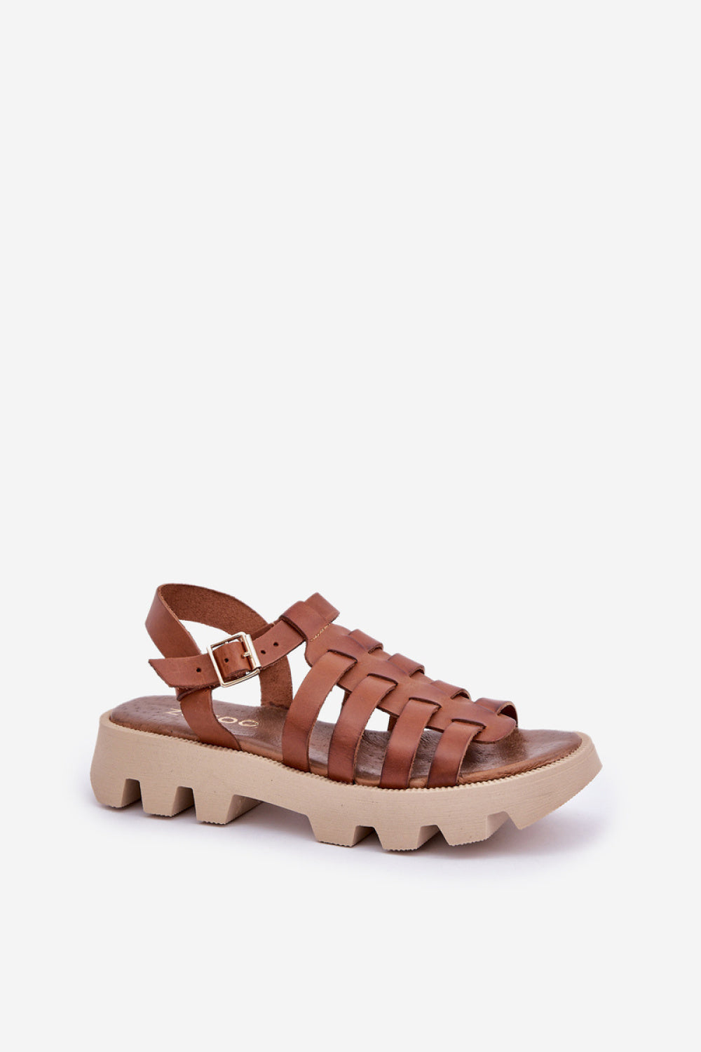 Step In Style Zazoo Camel Leather Platform Sandals - view 2