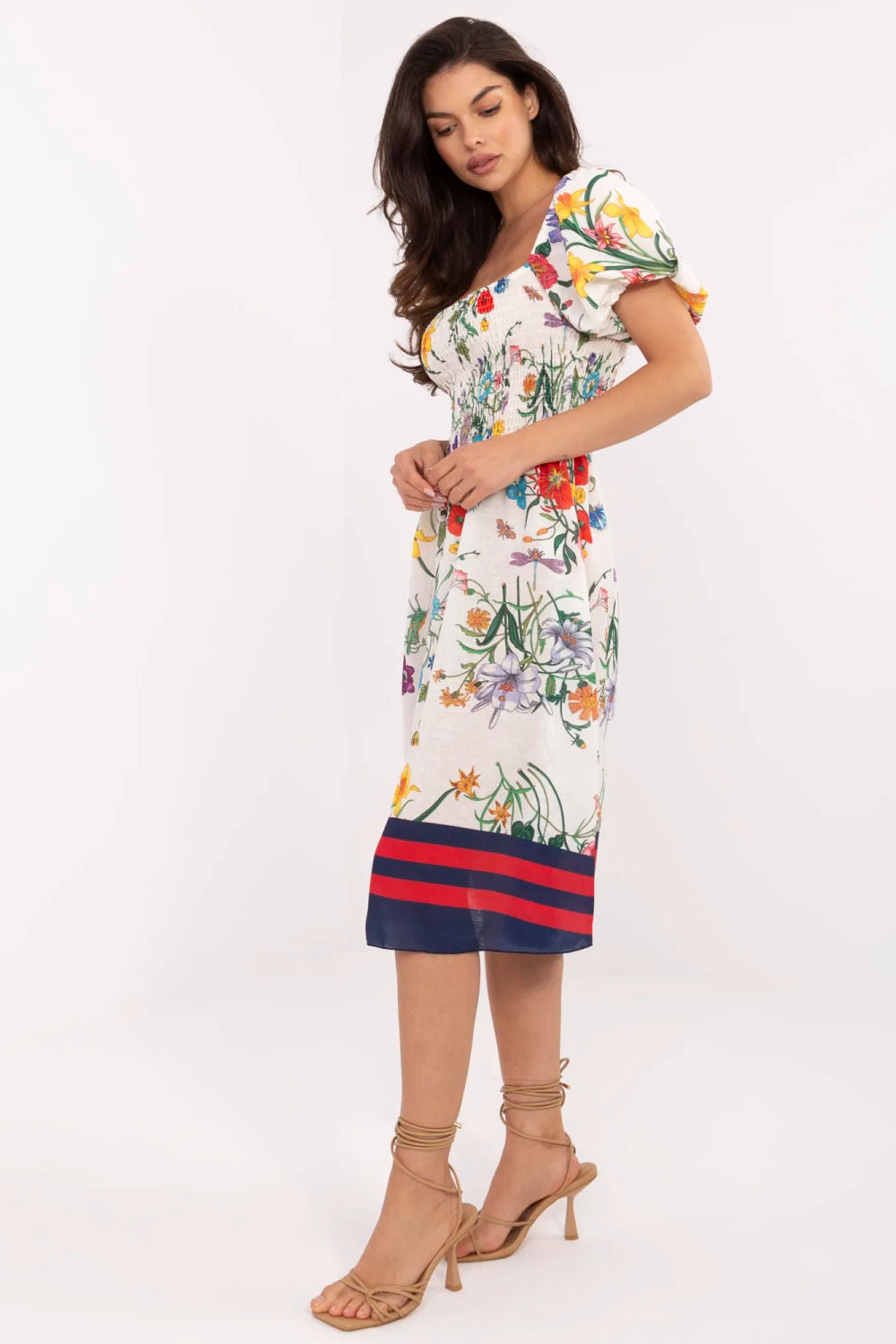 Italy Moda Ecru Midi Linen Dress - view 2