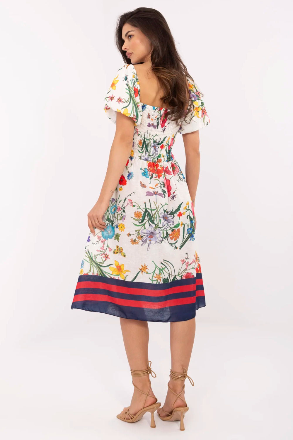 Italy Moda Ecru Midi Linen Dress - view 3