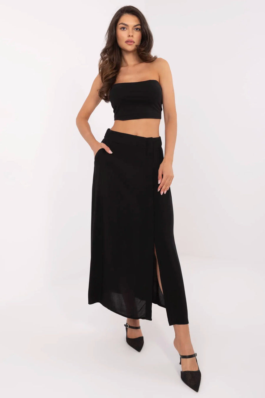 Fresh Made Black Midi Skirt