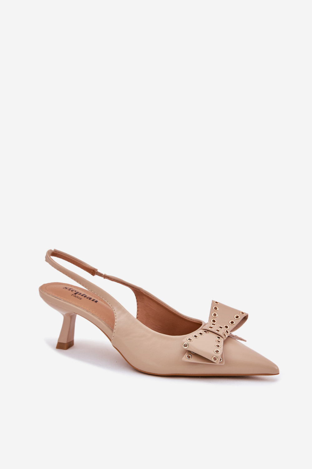 Step In Style Folesca Beige Faux Leather Stiletto Court Shoes - view 2