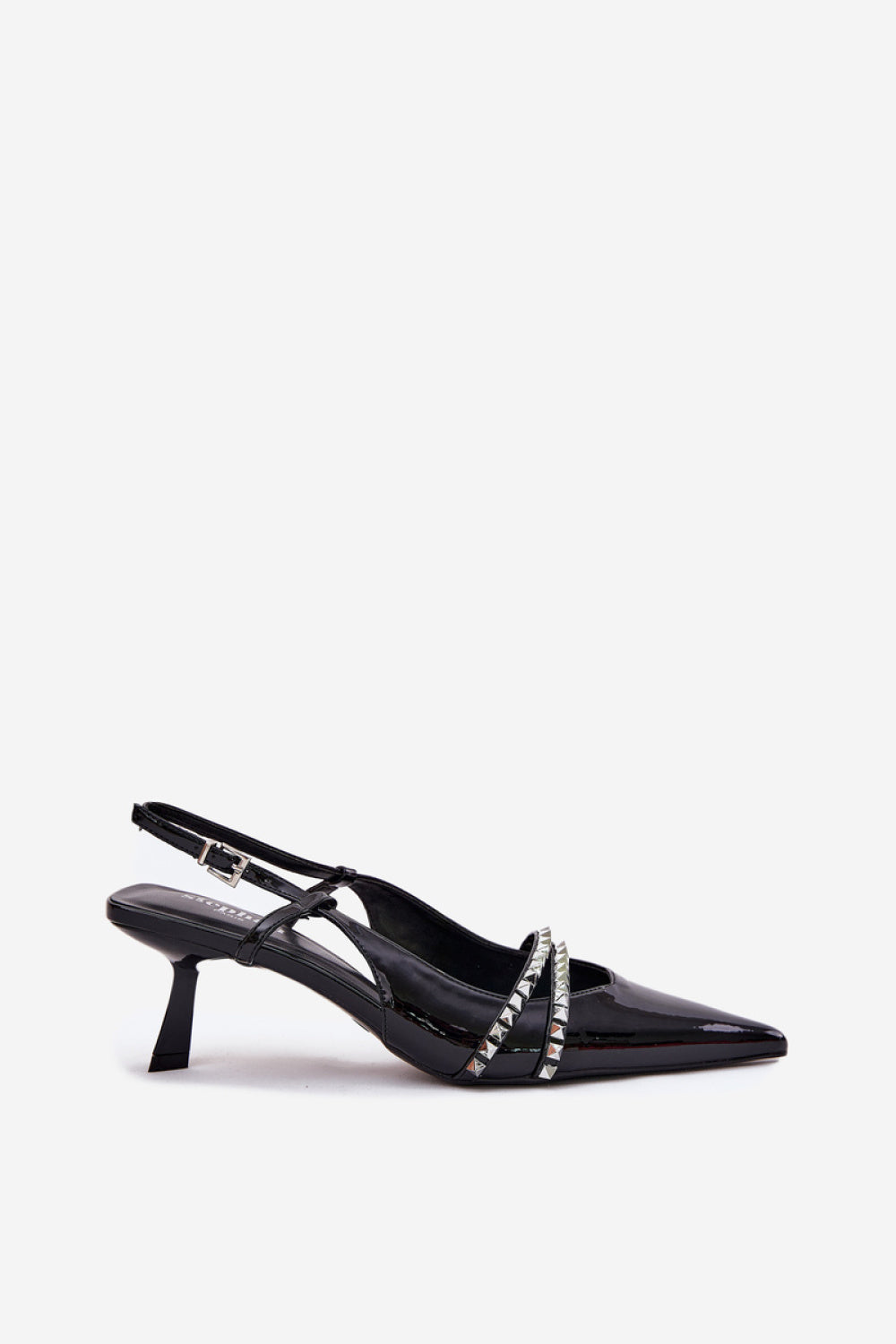 Step In Style Jelmia Black Faux Leather Stiletto Court Shoes - view 2