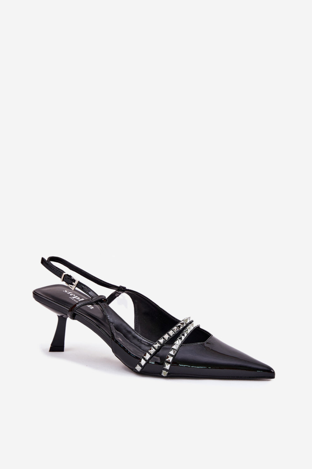 Step In Style Jelmia Black Faux Leather Stiletto Court Shoes - view 3