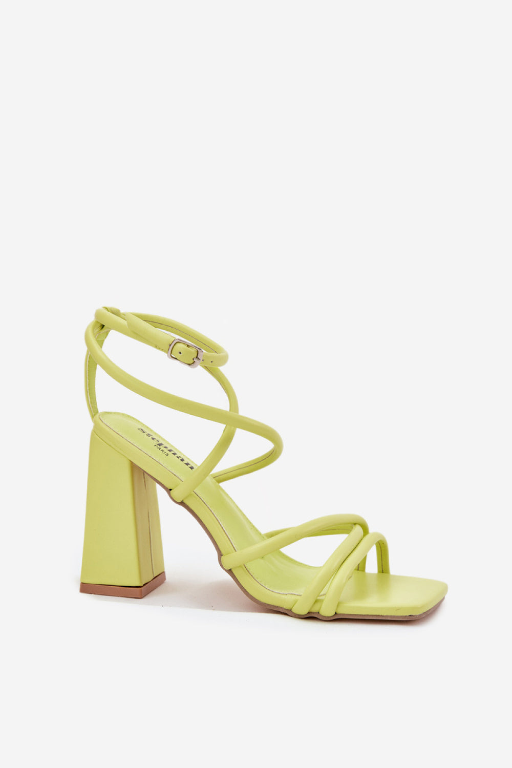 Step In Style Ciarilora Lime Faux Leather Heeled Sandals - view 2