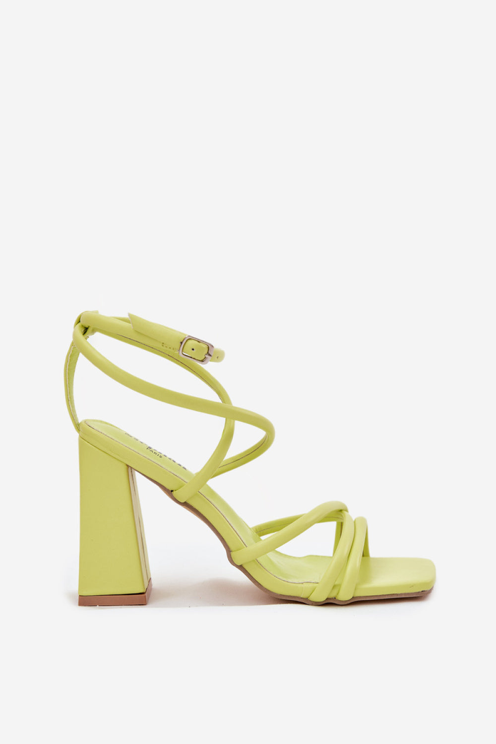 Step In Style Ciarilora Lime Faux Leather Heeled Sandals - view 3