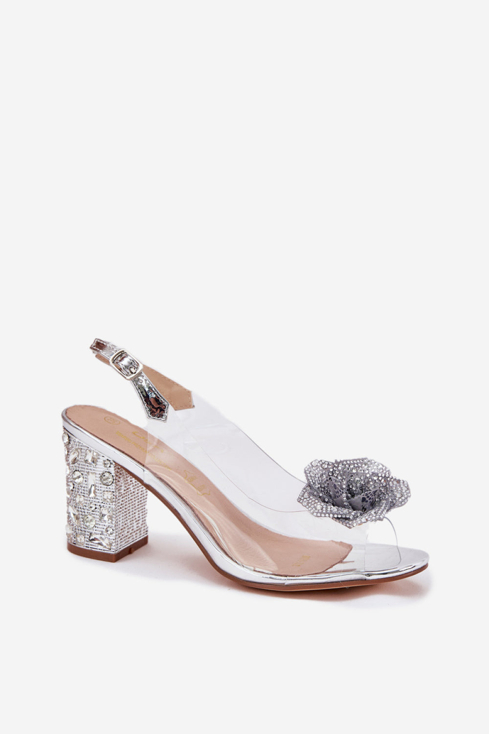 Step In Style Silver Heeled Sandals - view 2