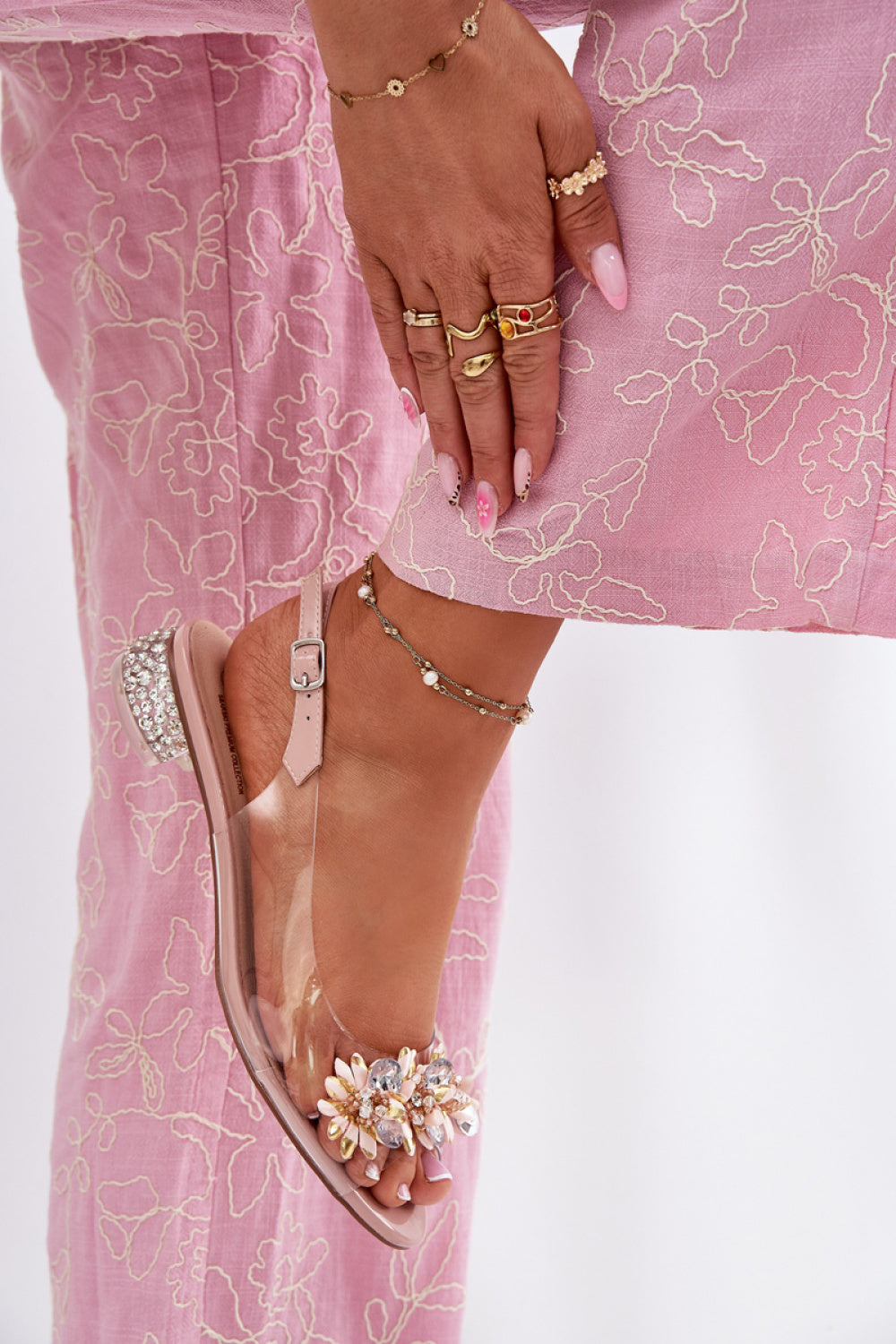 Step In Style Pink Heeled Sandals - view 3