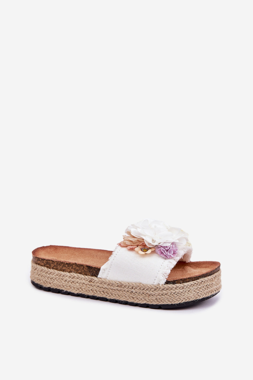 Step In Style Zenvanis White Faux Suede Platform Flip Flops - view 2
