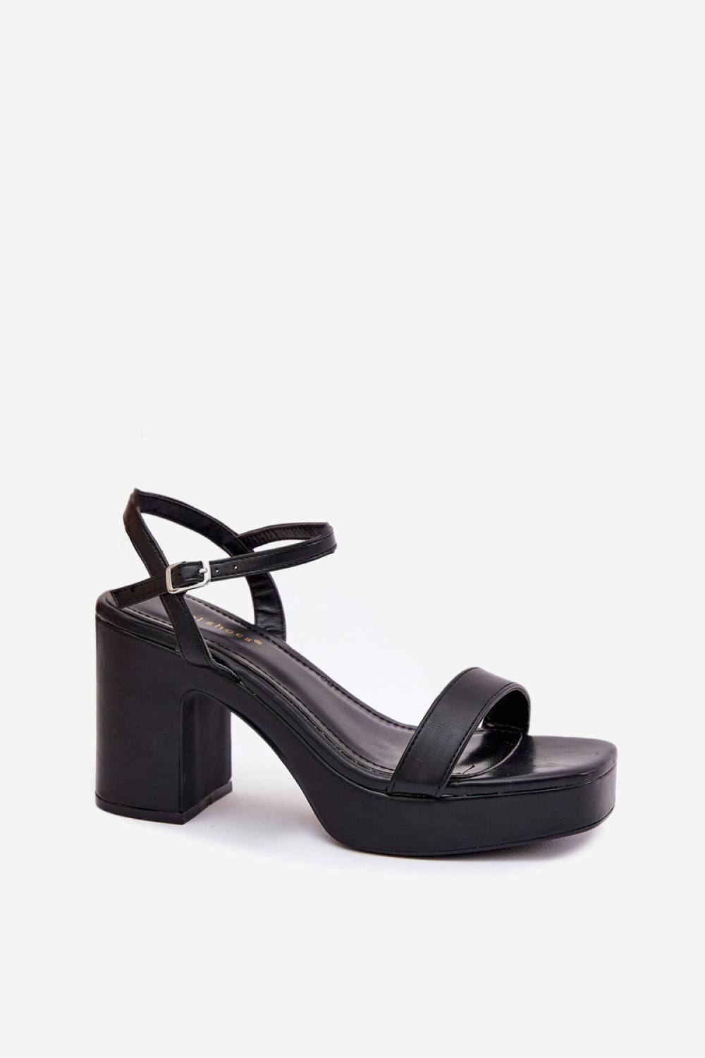 Step In Style Lillita Black Faux Leather Heeled Sandals - view 2
