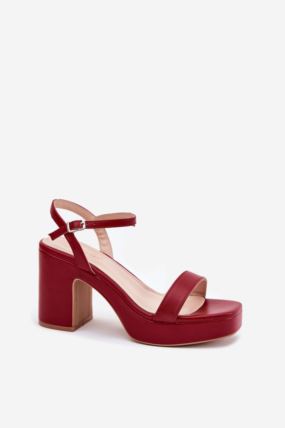 Step In Style Lillita Red Faux Leather Block Heel Heeled Sandals - view 2
