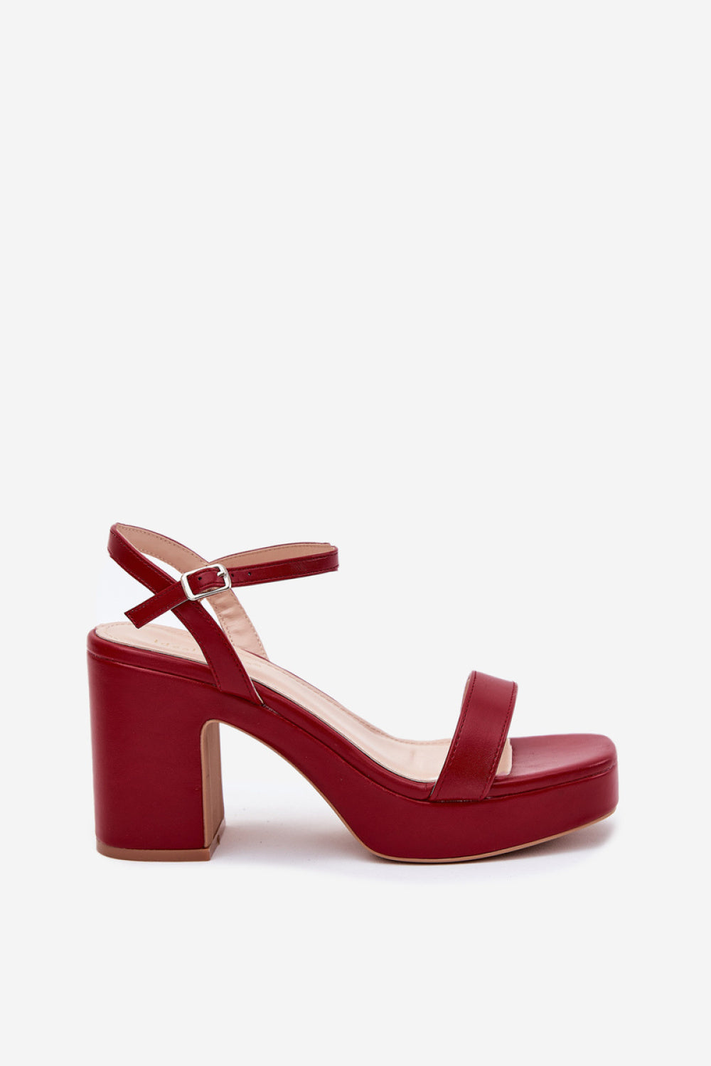 Step In Style Lillita Red Faux Leather Block Heel Heeled Sandals - view 3