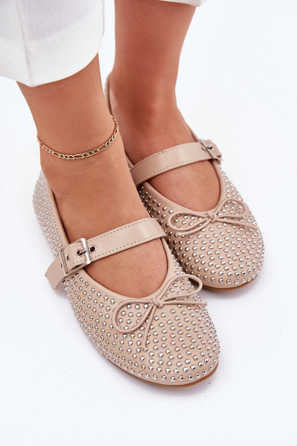 Step In Style Zdivisa Beige Faux Leather Ballet Flats - view 3