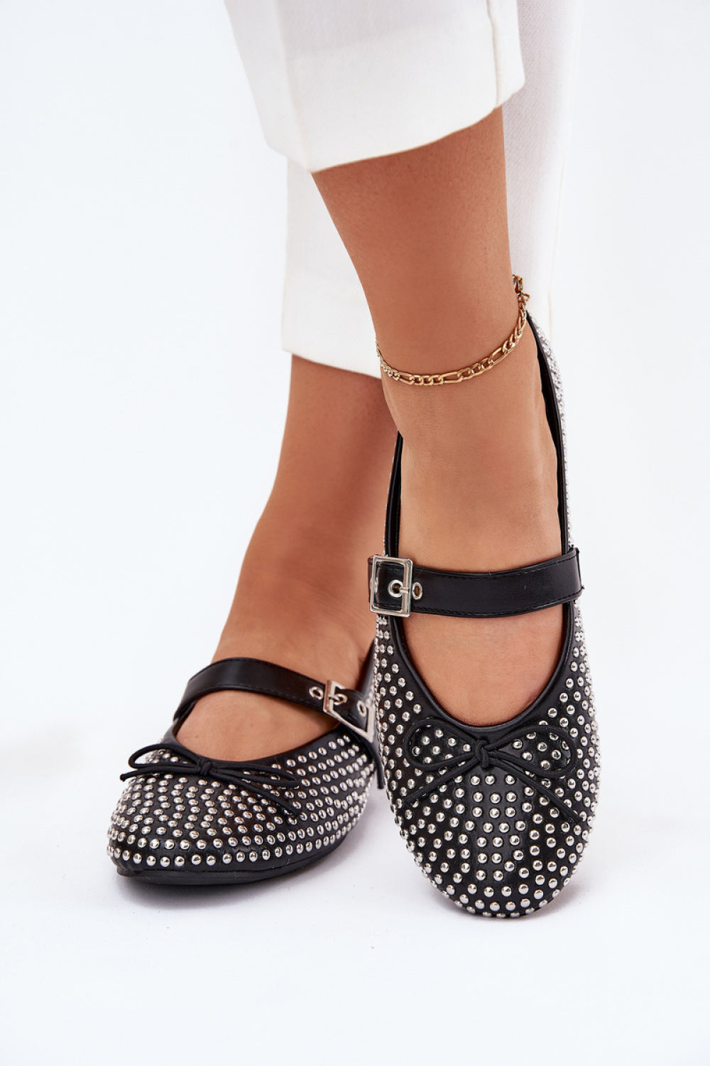 Step In Style Zdivisa Black Faux Leather Ballet Flats - view 3