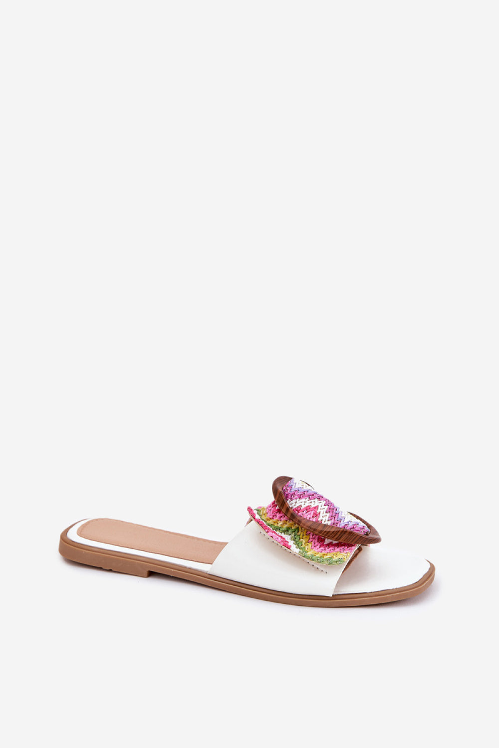Step In Style Luwam White Faux Leather Flip Flops - view 2