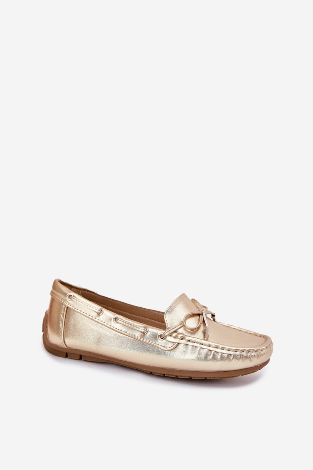 Step In Style Si Passione Gold Faux Leather Lace Up Moccasins - view 2
