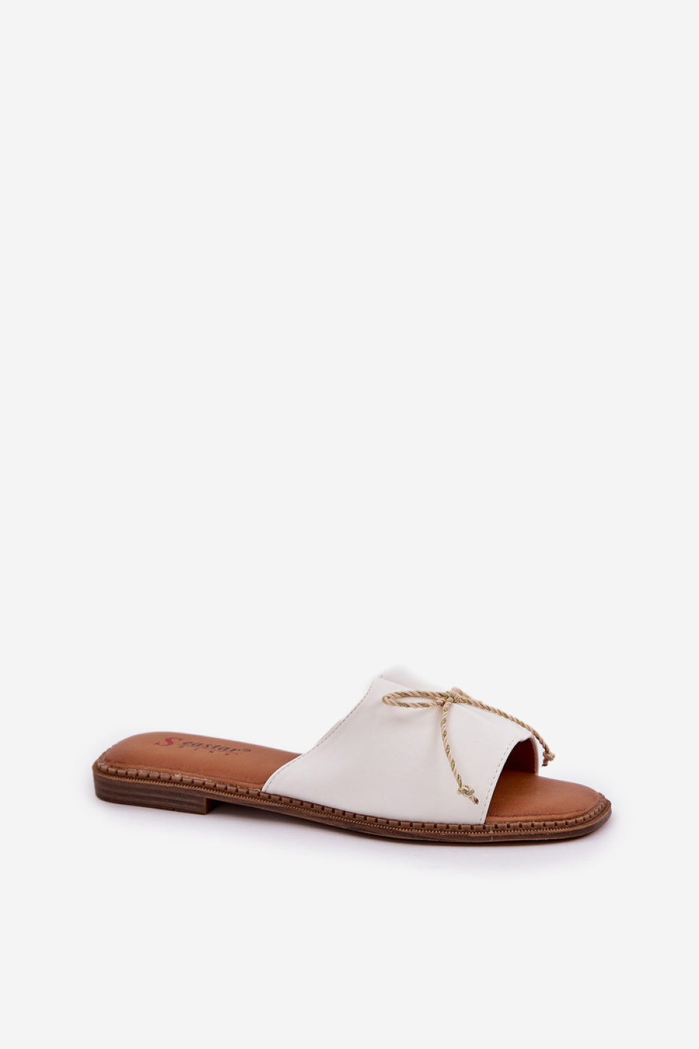 Step In Style Deonelis White Faux Leather Flat Flip Flops - view 2