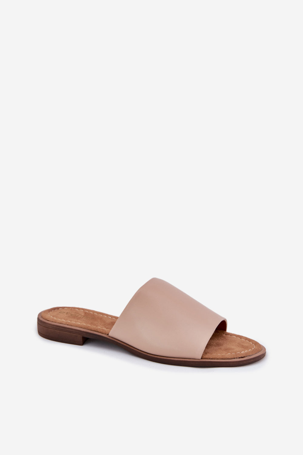 Step In Style Cerise Beige Faux Leather Flat Flip Flops - view 2
