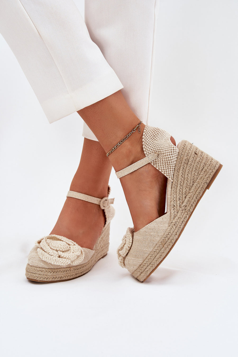 Step In Style Ismilea Beige Wedge Sandals