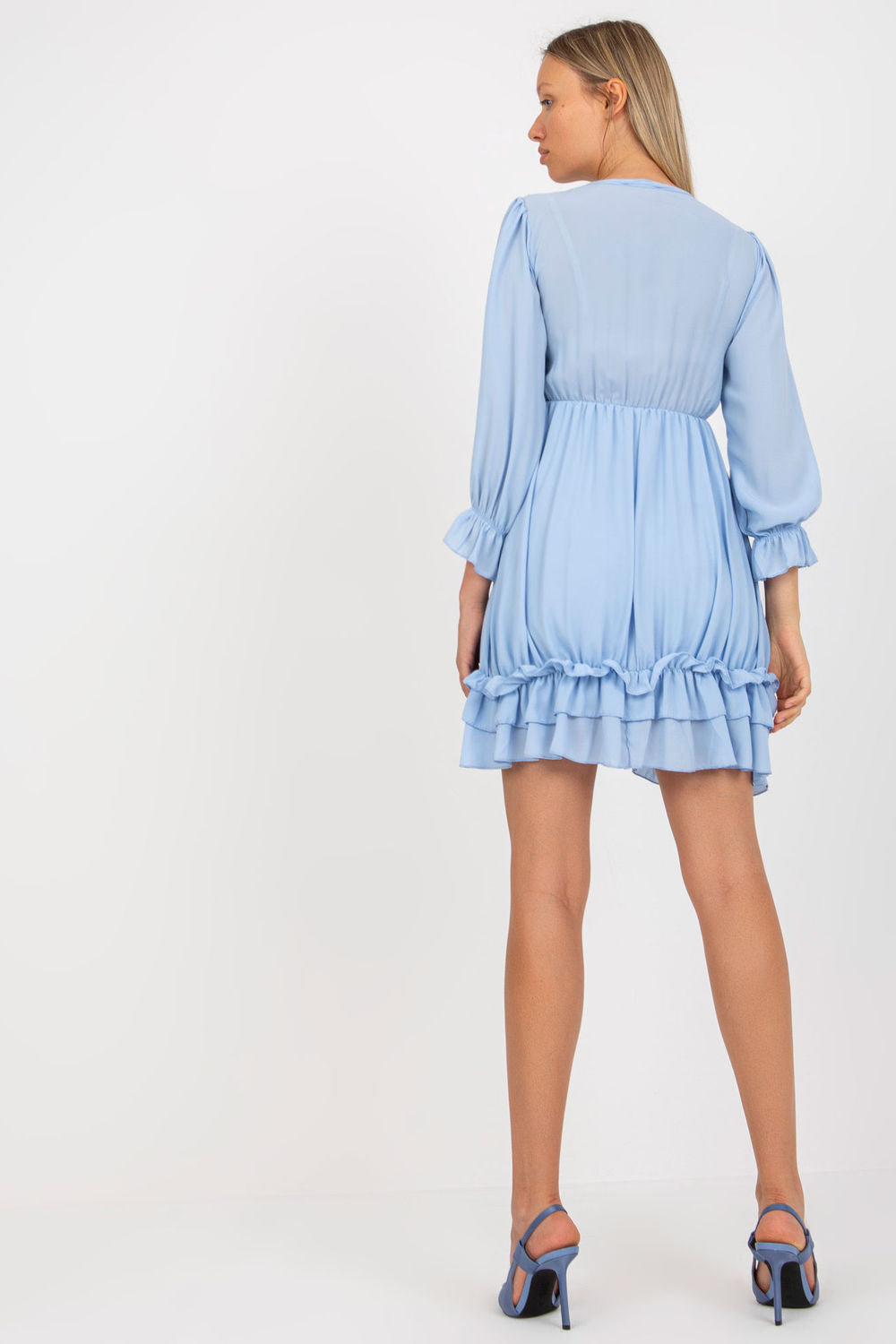 Och Bella Light Blue Mini Lace Dress - view 3