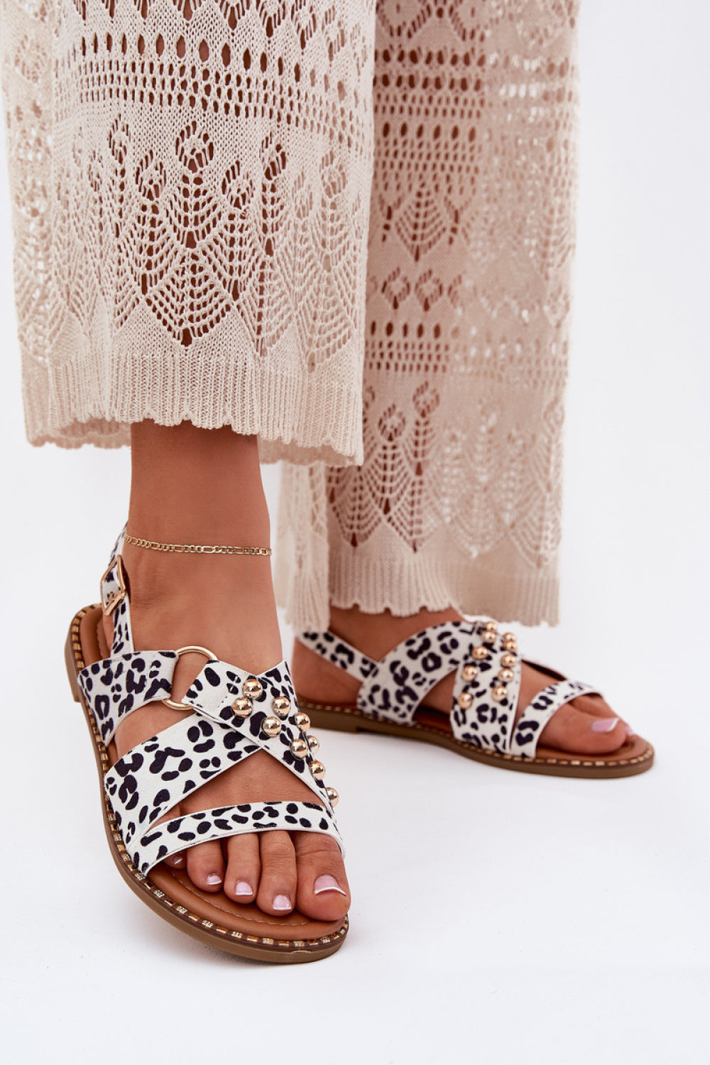 Step In Style Zanira Black Faux Suede Flat Sandals
