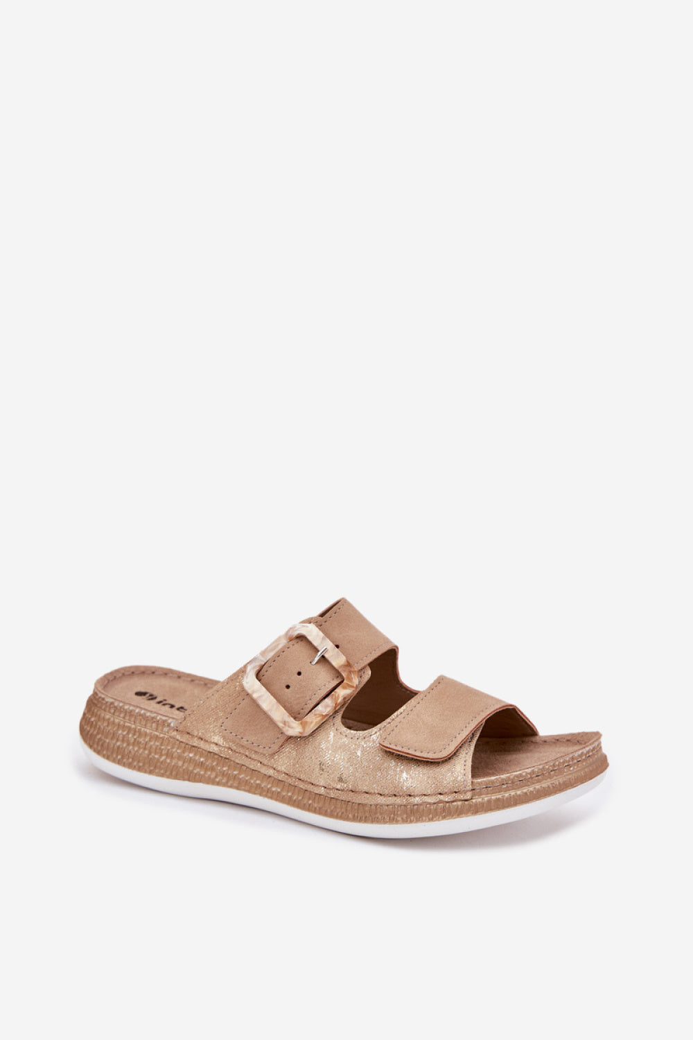 Step In Style Inblu Beige Faux Leather Flip Flops - view 2