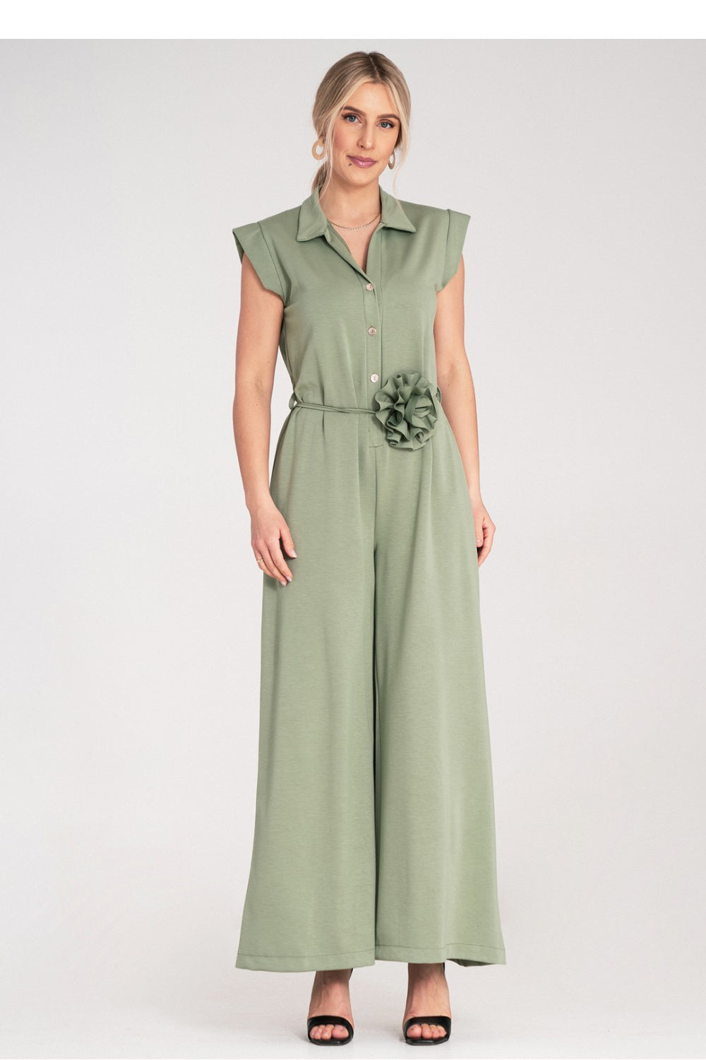 Figl Green Collared Jumpsuit - view 4