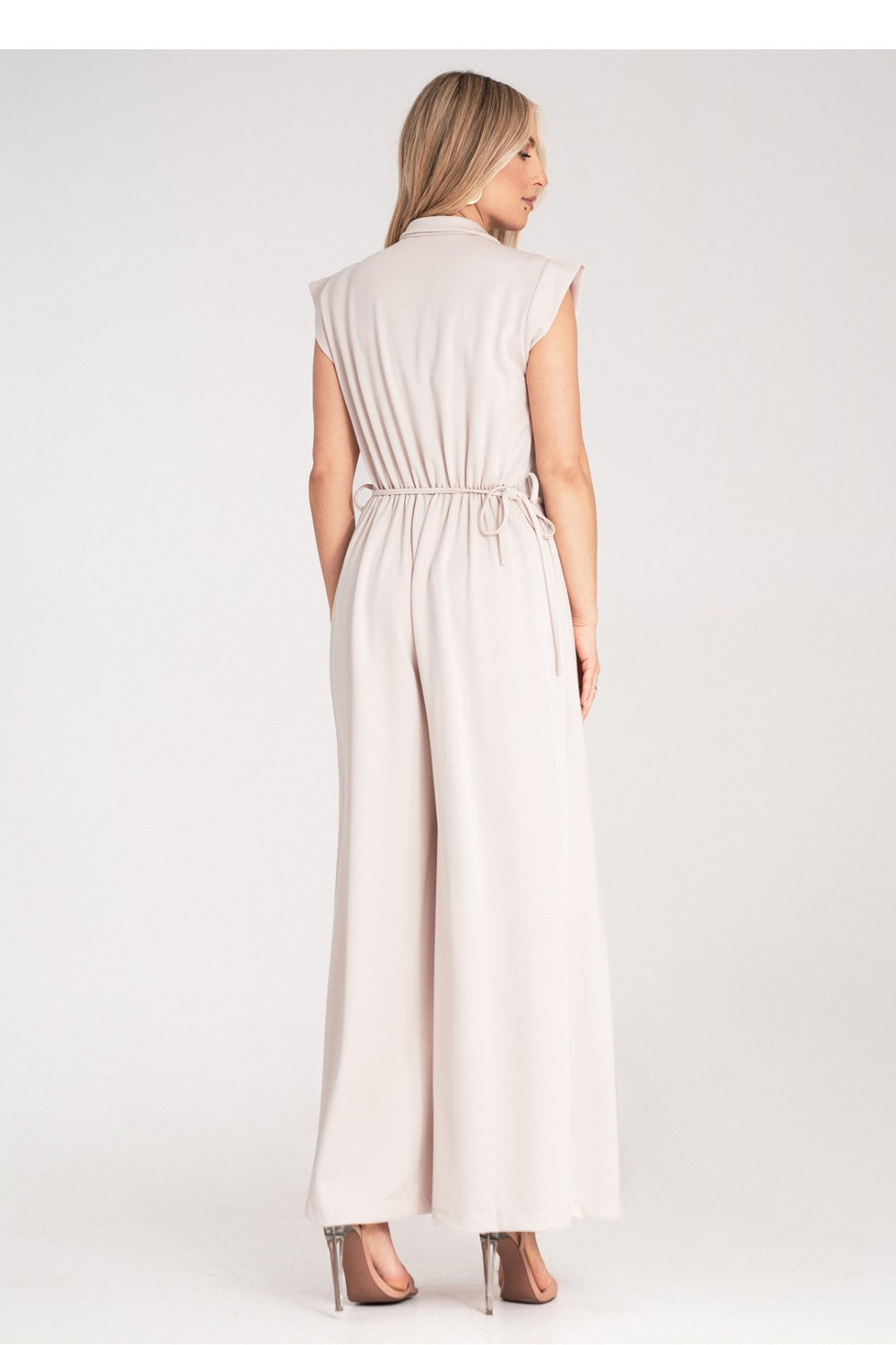 Figl Beige Collared Jumpsuit - view 3