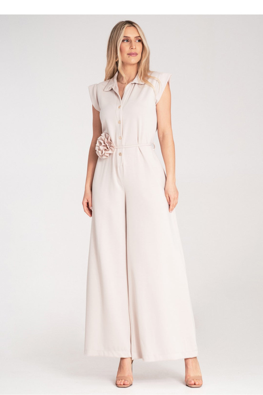 Figl Beige Collared Jumpsuit - view 4