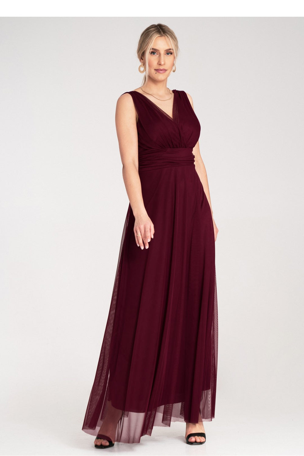 Figl Burgundy Maxi Wrap Cocktail Dress - view 2