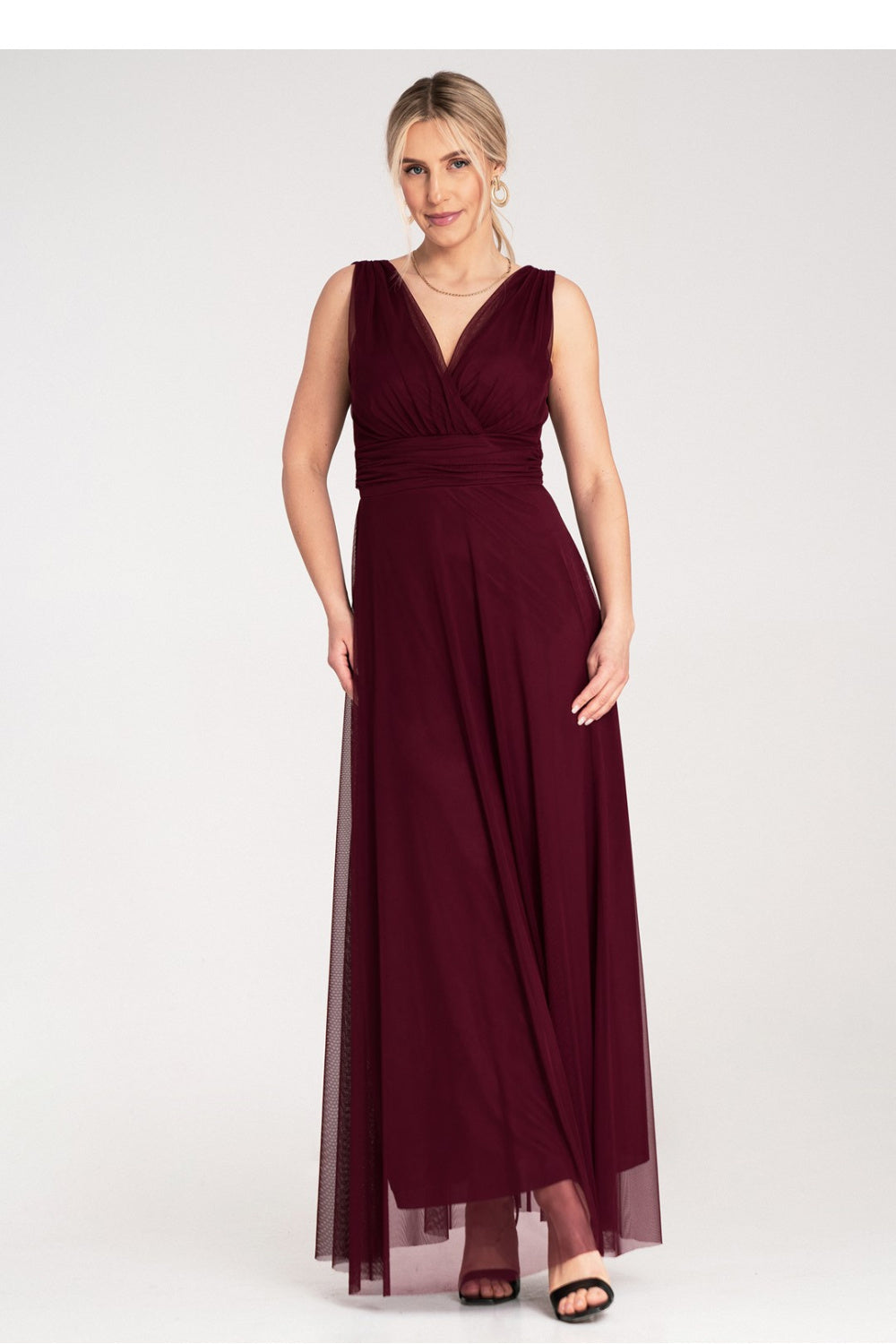 Figl Burgundy Maxi Wrap Cocktail Dress - view 4