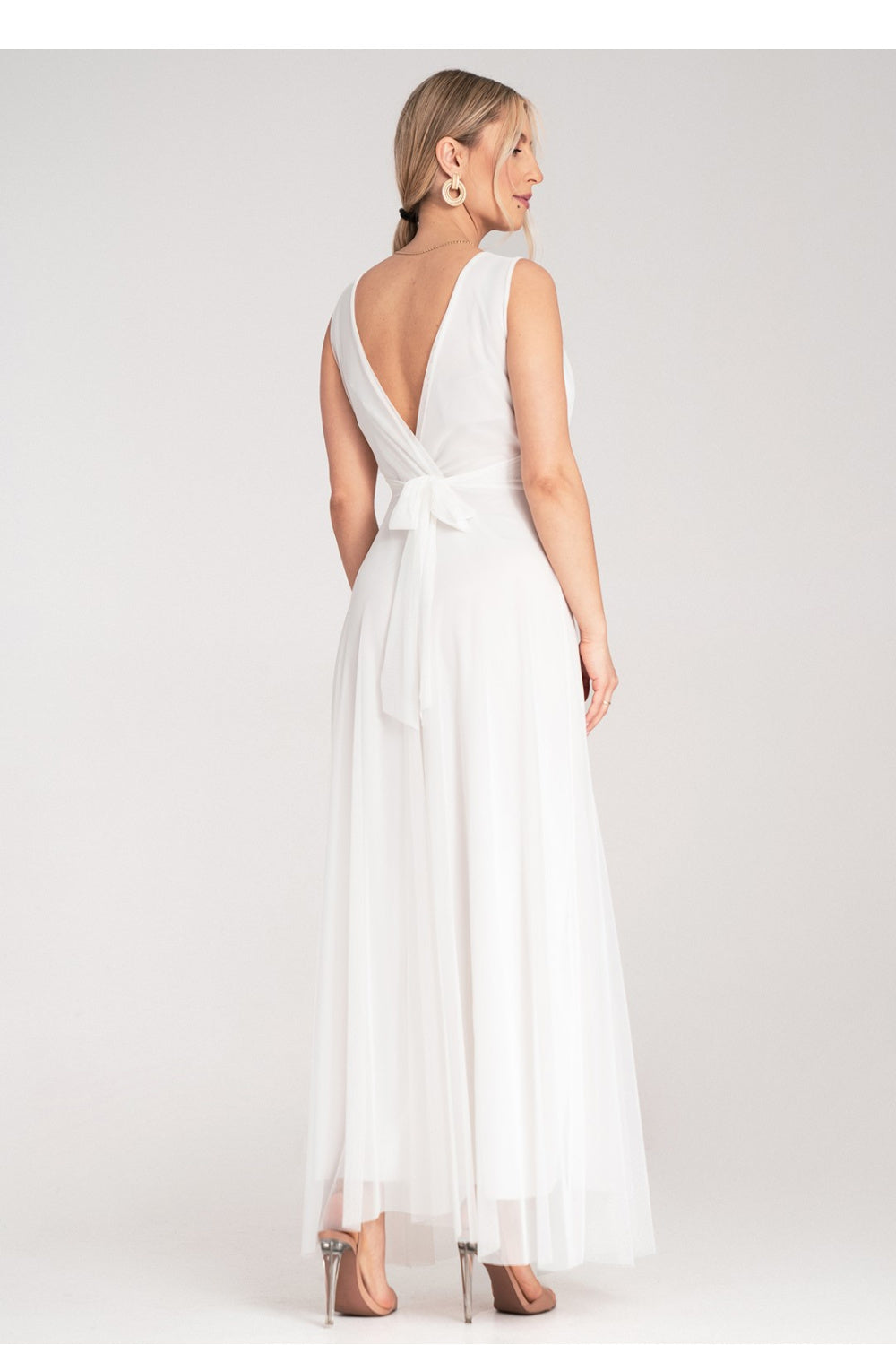 Figl White Maxi Wrap Cocktail Dress - view 3