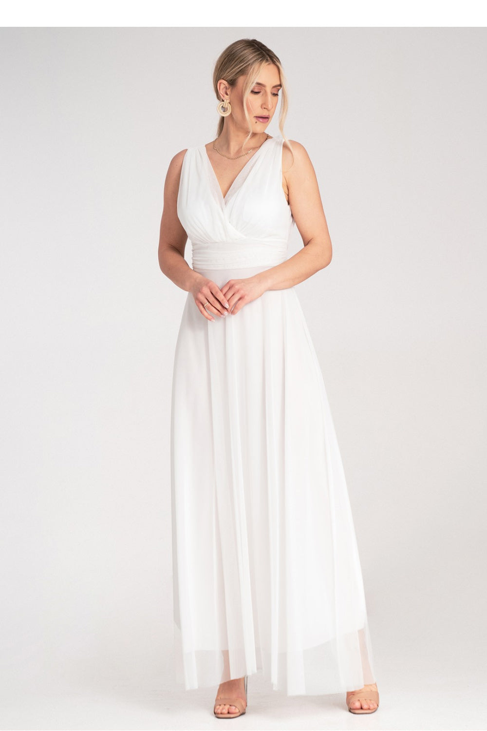 Figl White Maxi Wrap Cocktail Dress - view 4