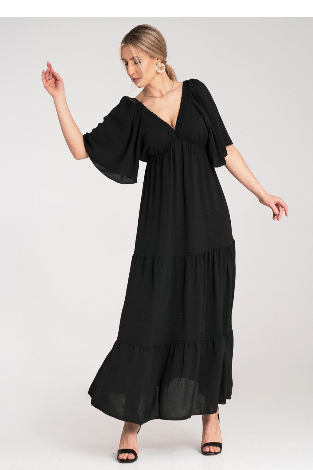 Figl Black Maxi V-Neck Dress - view 2