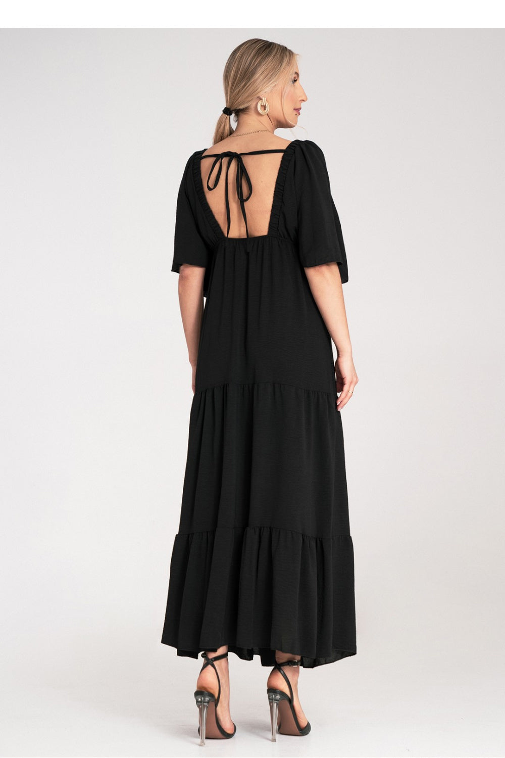 Figl Black Maxi V-Neck Dress - view 3