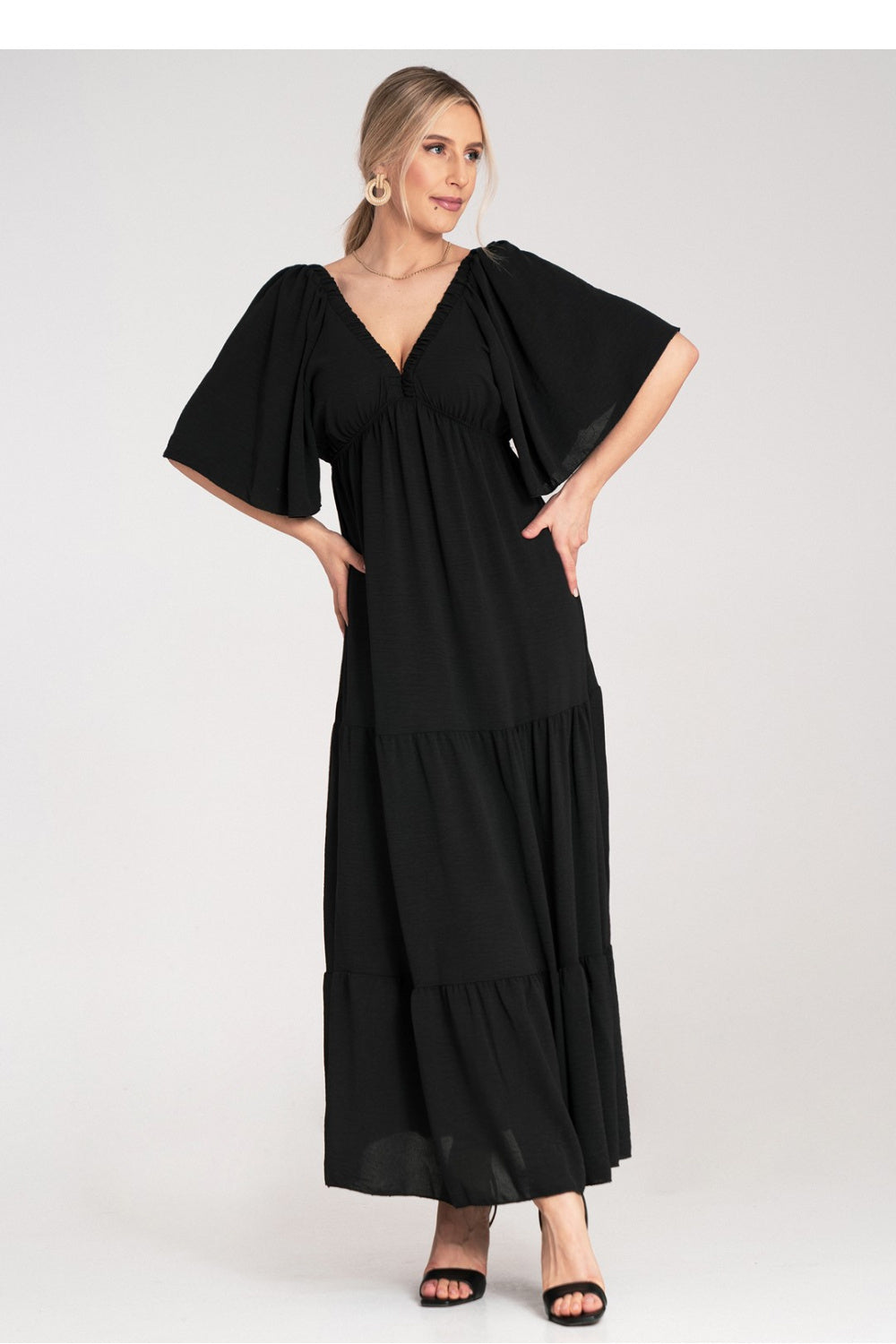 Figl Black Maxi V-Neck Dress - view 4
