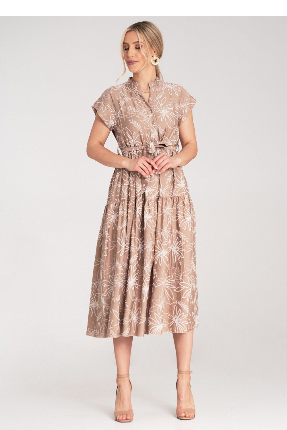 Figl Brown Midi Floral Dress - view 2