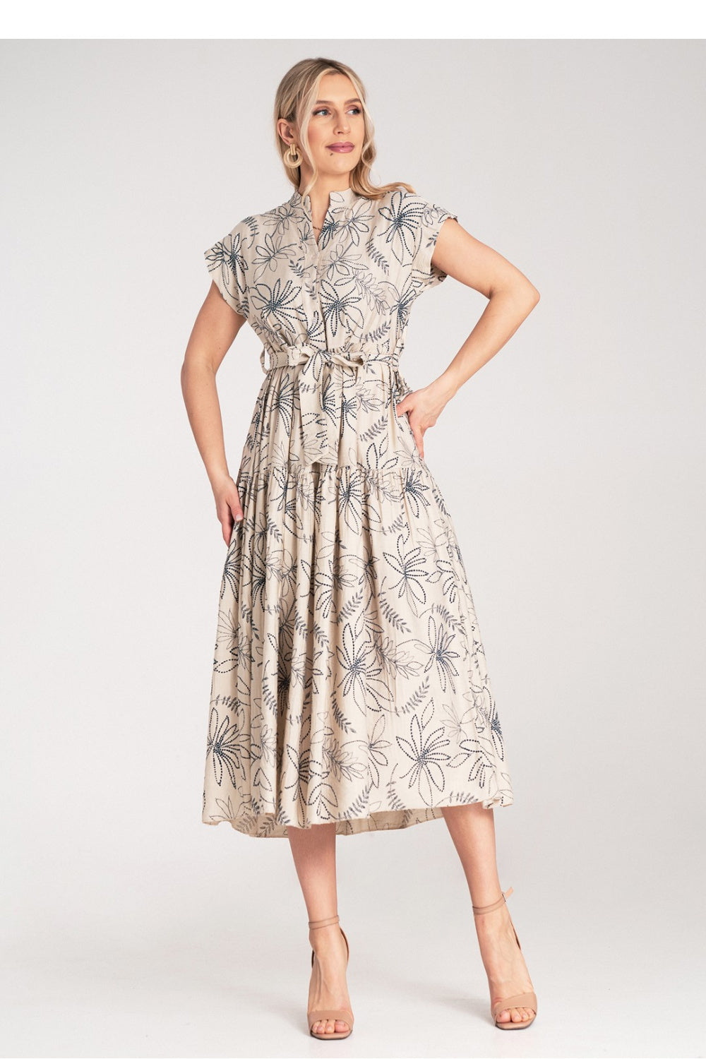 Figl Beige Midi Floral Dress