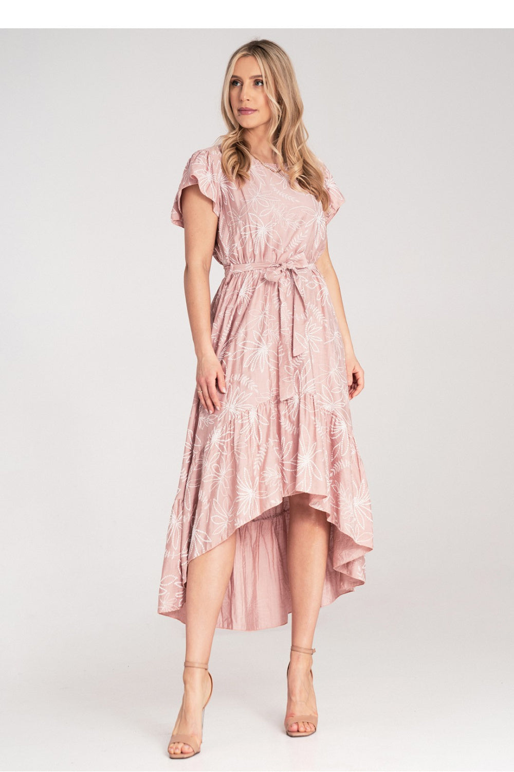 Figl Pink Midi Floral Dress