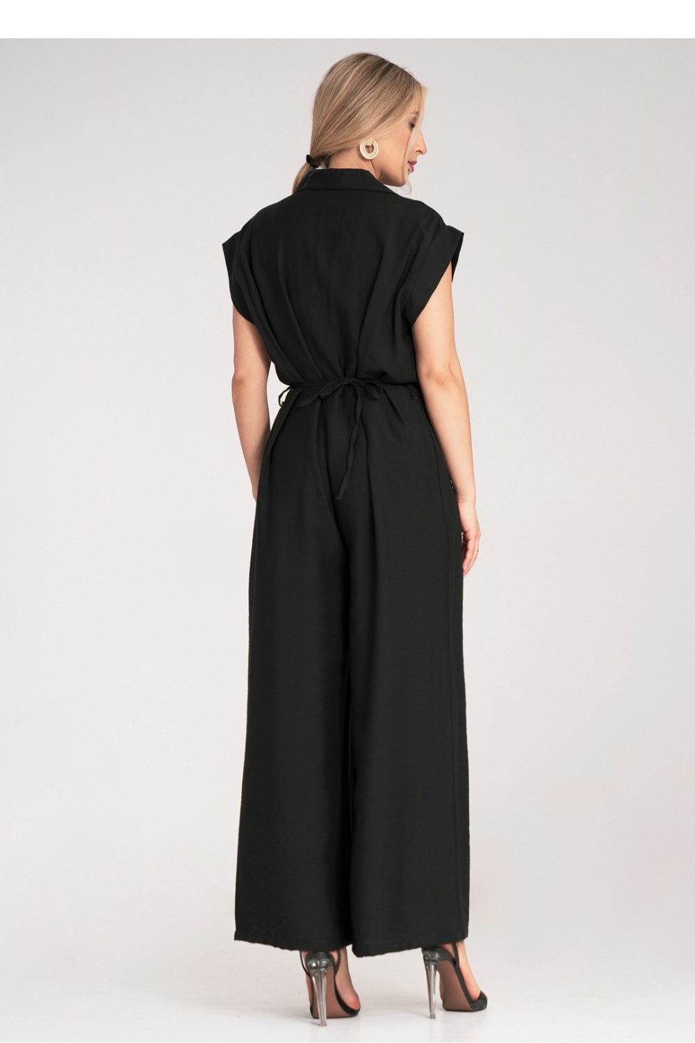 Figl Black Floral Short Sleeve Jumpsuit - view 3