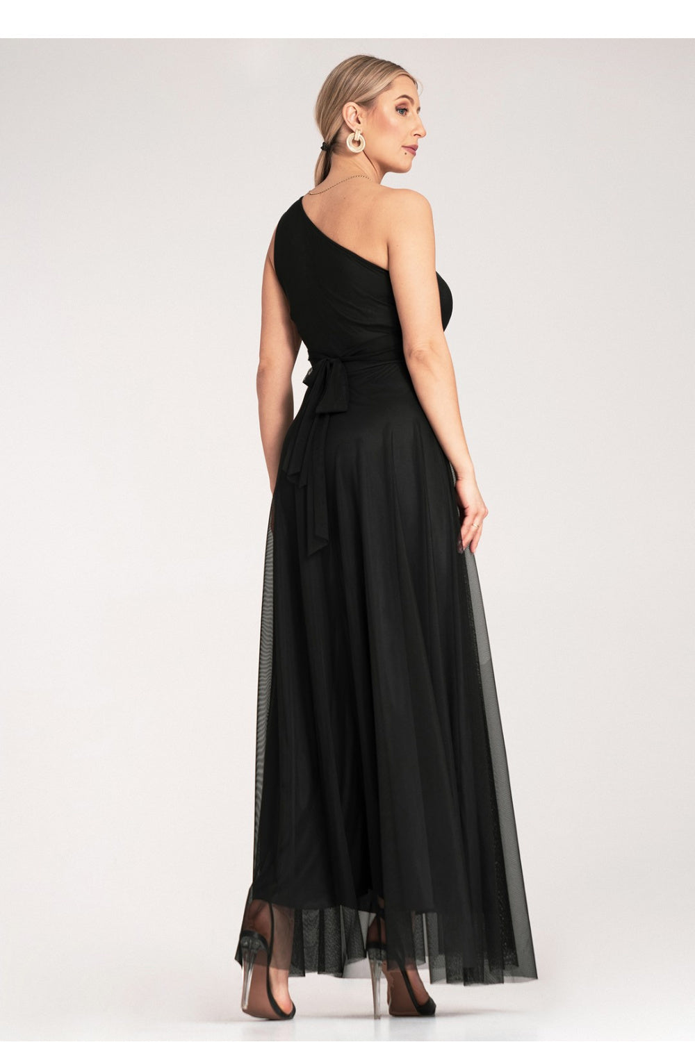 Figl Black Asymmetric Maxi Evening Dress - view 3