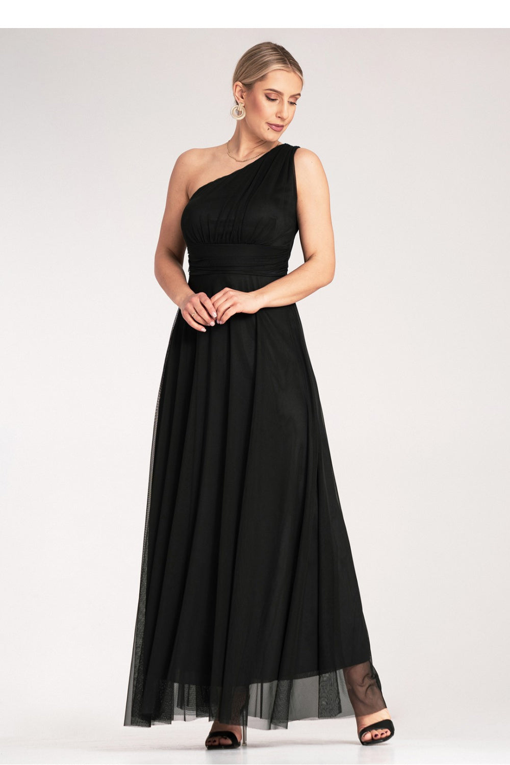 Figl Black Asymmetric Maxi Evening Dress - view 4