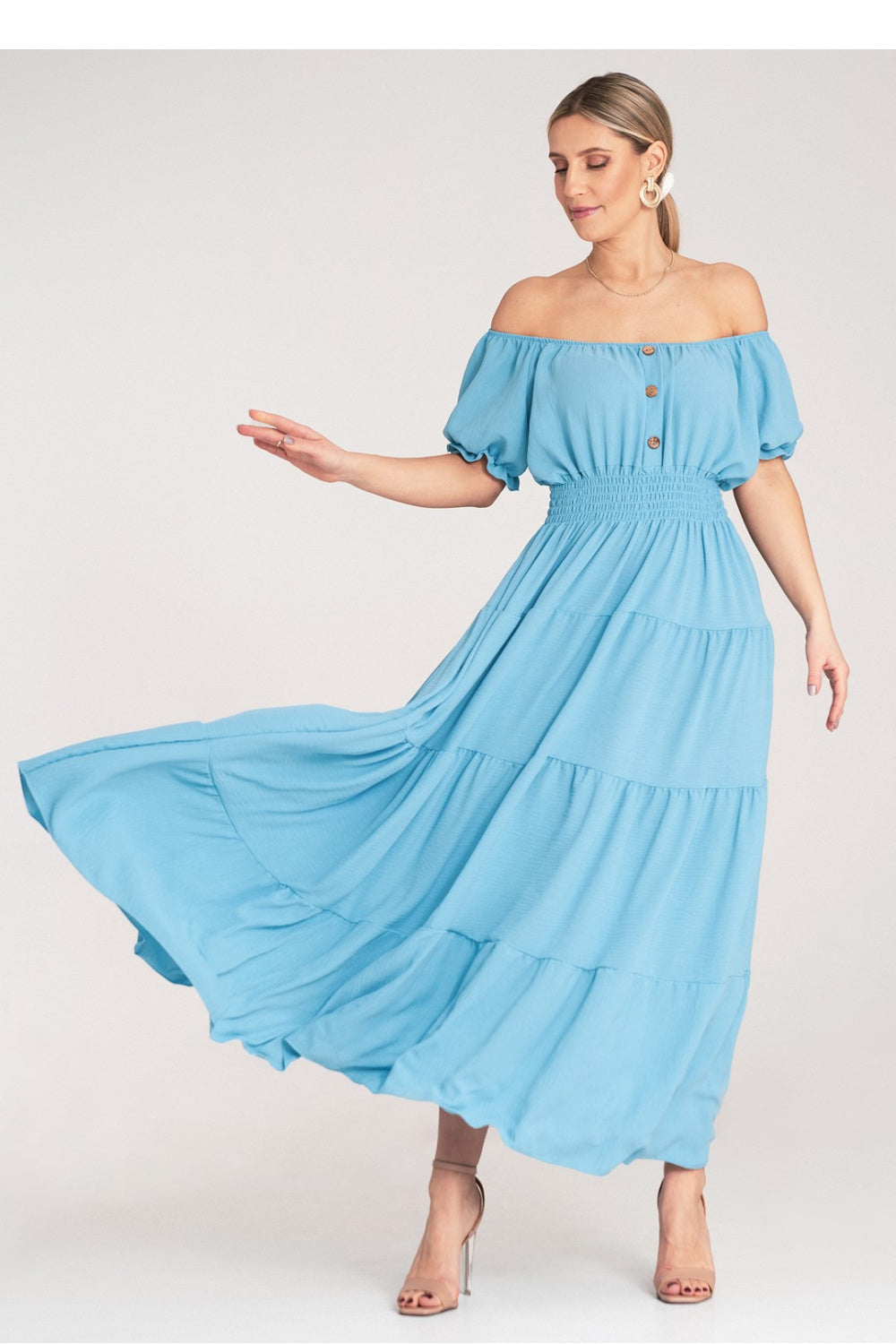 Figl Blue Maxi Flared Dress - view 2