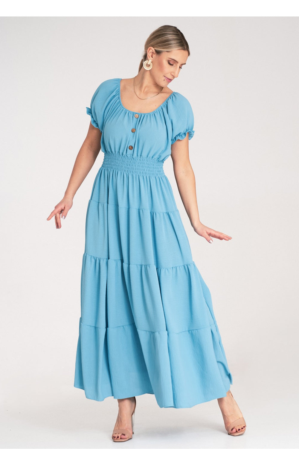 Figl Blue Maxi Flared Dress - view 4