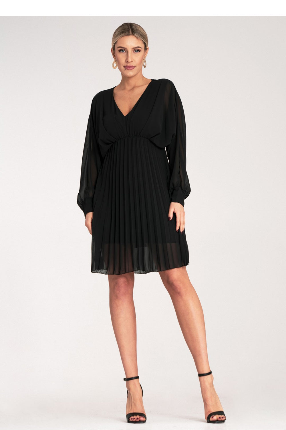 Figl Black Mini Chiffon Cocktail Dress - view 4