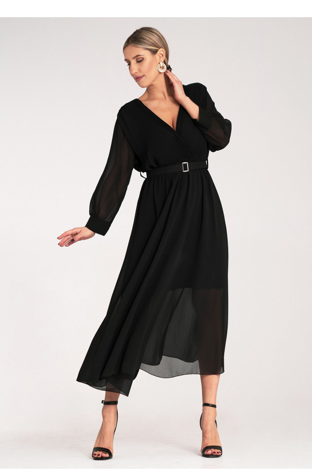 Figl Black Maxi Wrap Cocktail Dress - view 2