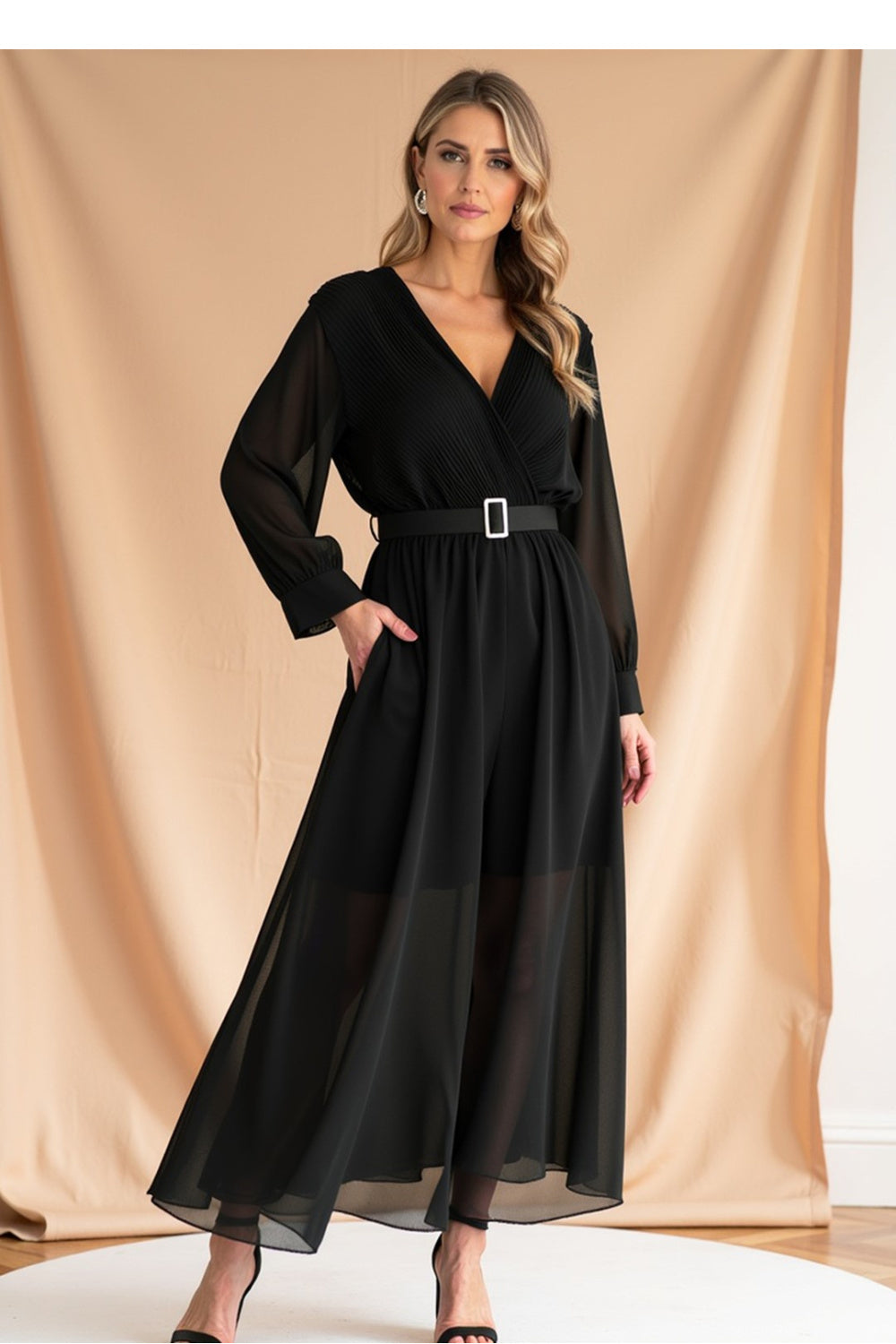 Figl Black Maxi Wrap Cocktail Dress - view 4