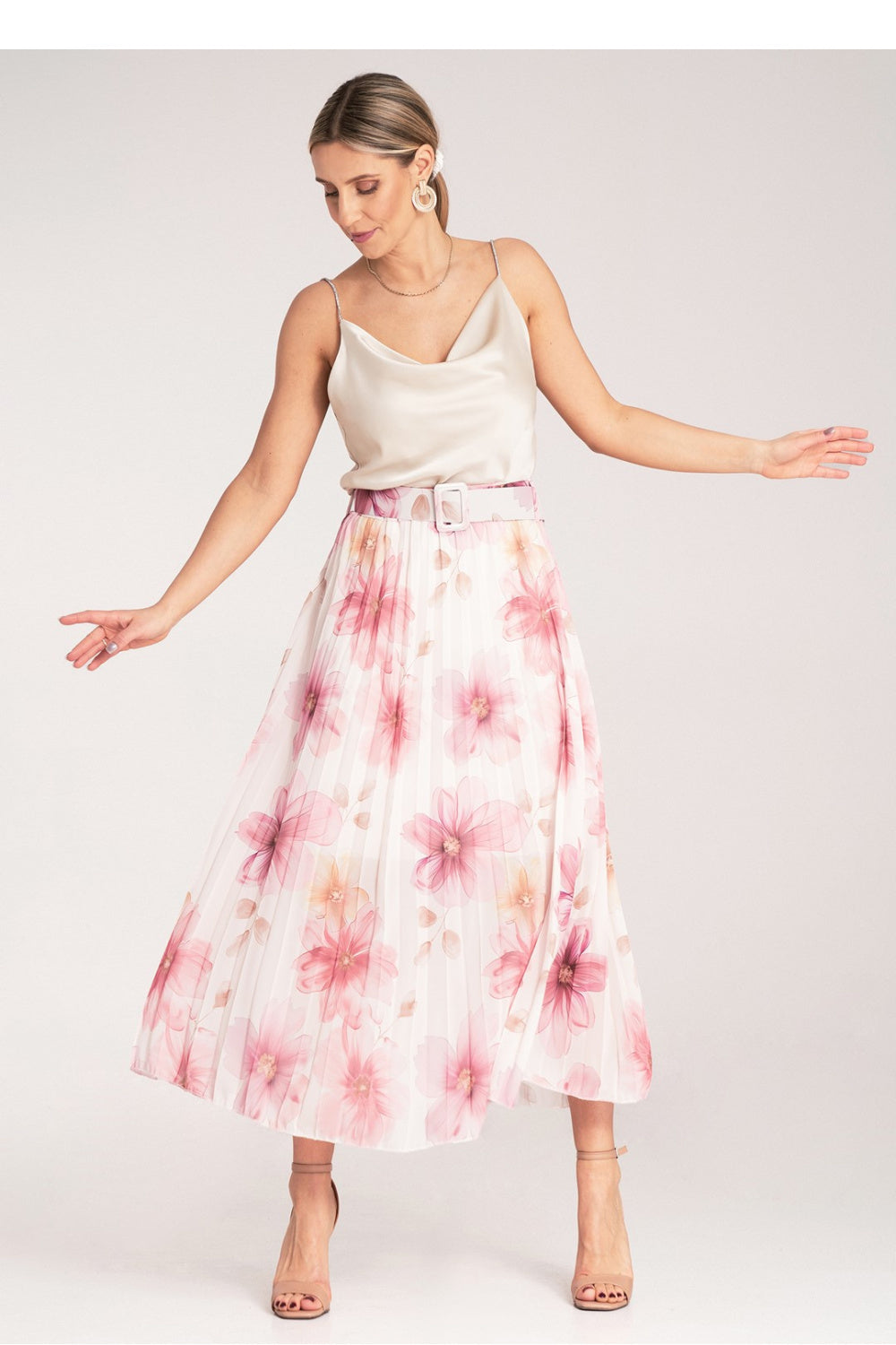 Figl Pink Floral Bodycon Skirt - view 2