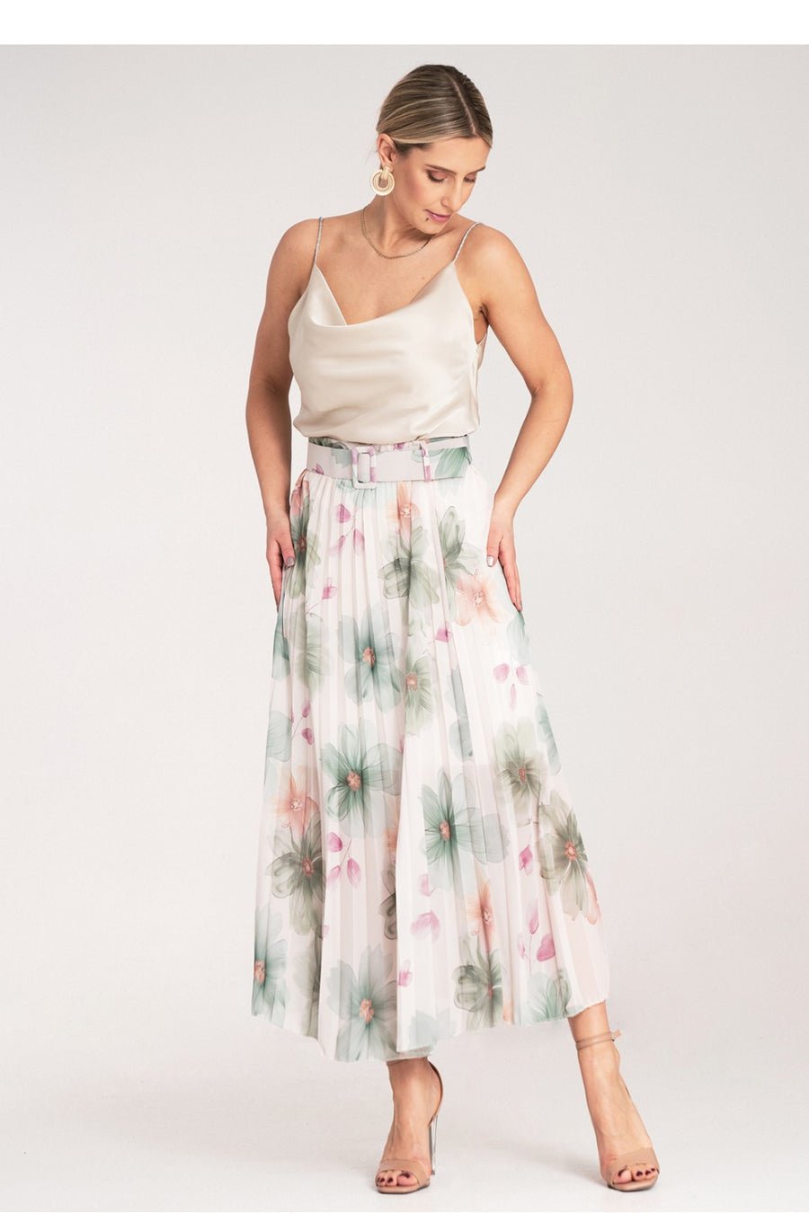Figl Green Floral Bodycon Skirt