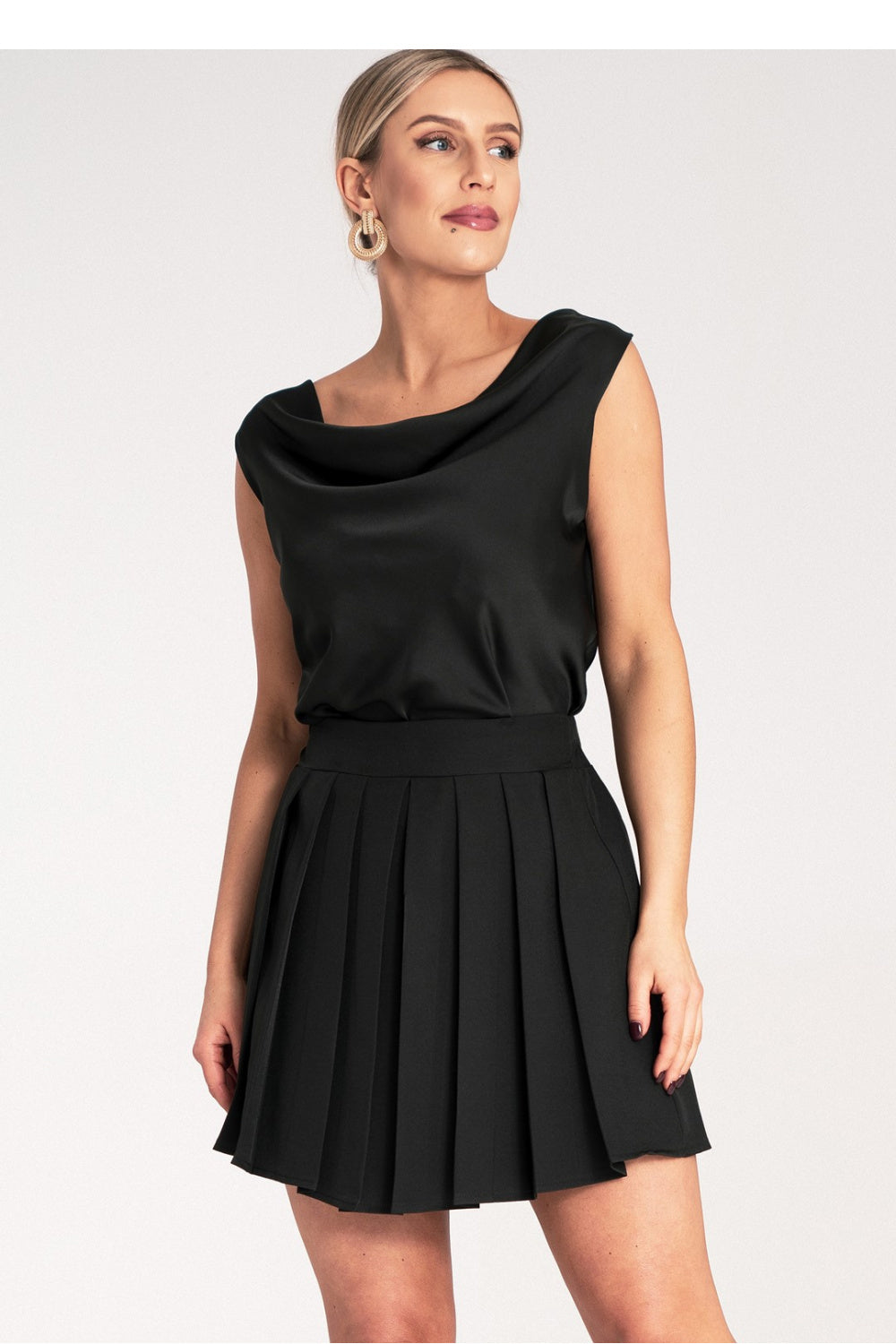 Figl Black Pleated Mini Skirt - view 2