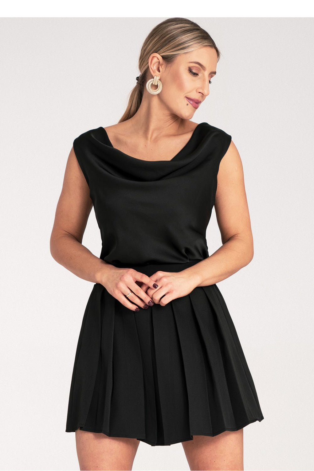 Figl Black Pleated Mini Skirt - view 4